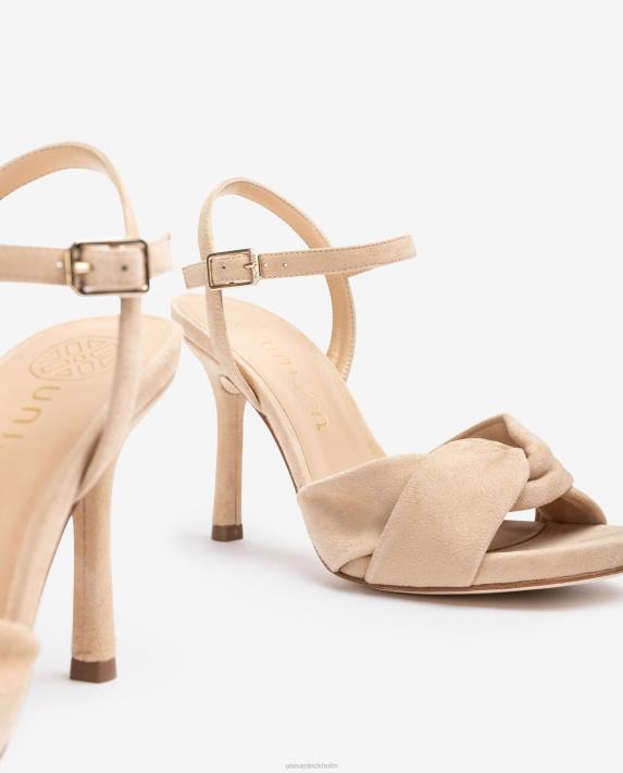 Unisa kvinnor beige crossover vamp högklackad sandal 06DT290