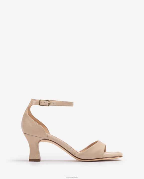 Unisa kvinnor beige mockasandal med medium klack 06DT196