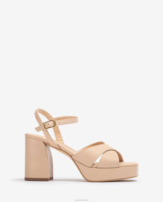 Unisa kvinnor beige sandal med bred klack 06DT240