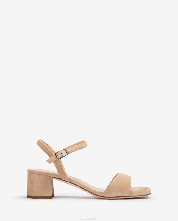Unisa kvinnor beige sandal med bred klack 06DT423