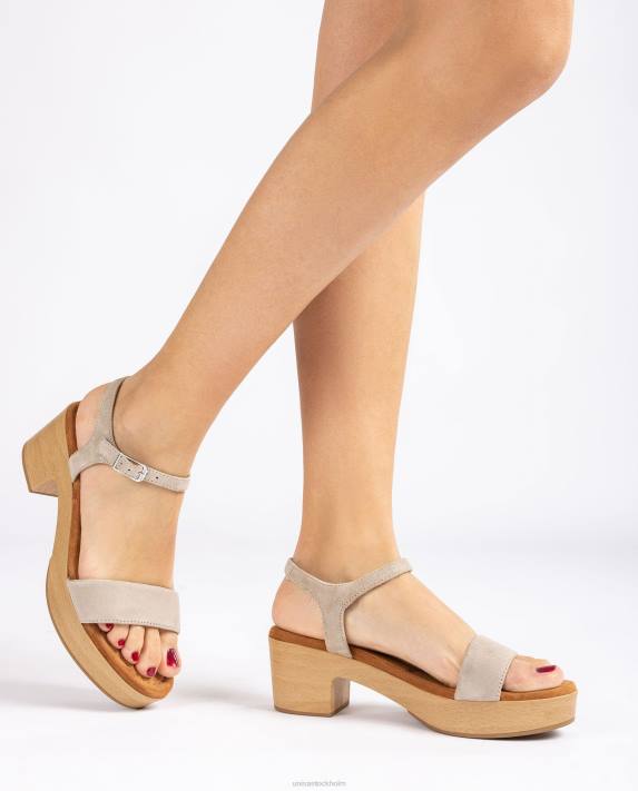 Unisa kvinnor beige sandal med låg klack 06DT129