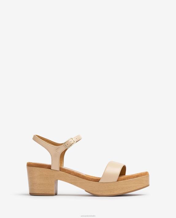 Unisa kvinnor beige sandal med låg klack 06DT137