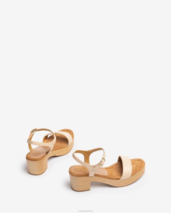 Unisa kvinnor beige sandal med låg klack 06DT137