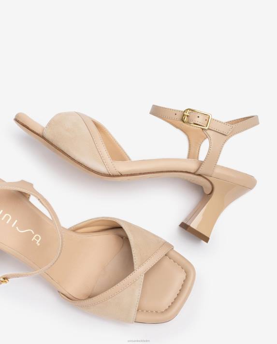 Unisa kvinnor beige smart sandal med bekväm klack 06DT186