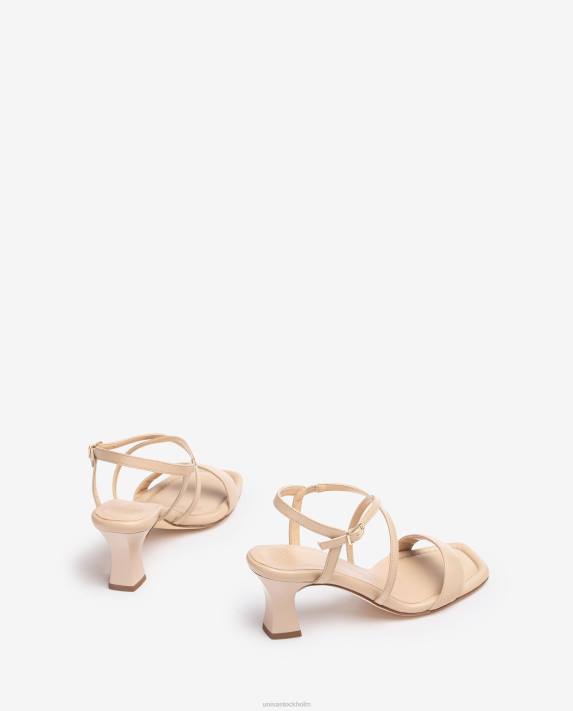 Unisa kvinnor beige smart sandal med fyrkantig tå 06DT182