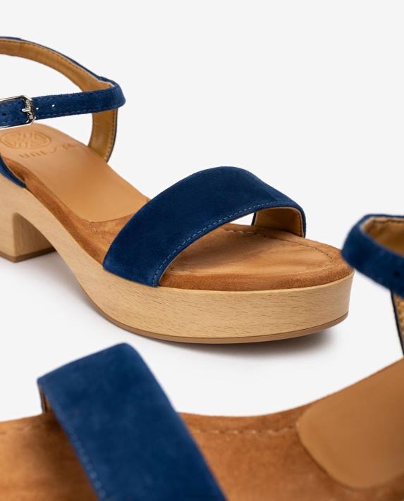 Unisa kvinnor blå sandal med låg klack 06DT131