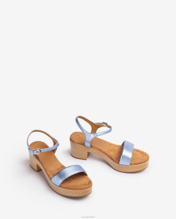 Unisa kvinnor blå sandal med låg klack 06DT132