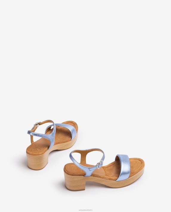 Unisa kvinnor blå sandal med låg klack 06DT132