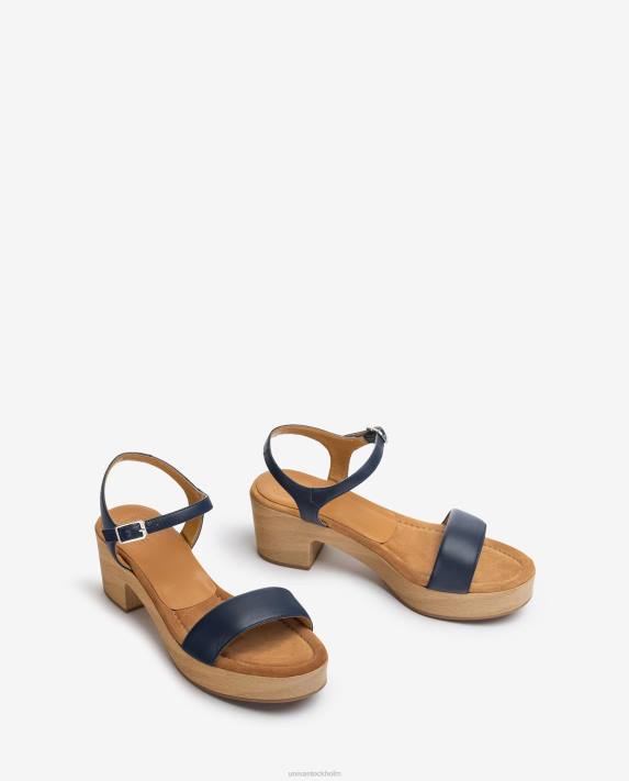 Unisa kvinnor blå sandal med låg klack 06DT136