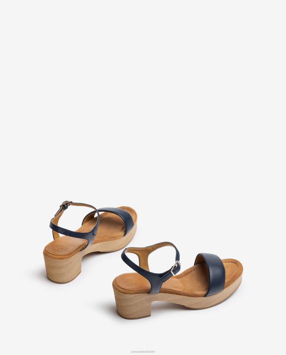 Unisa kvinnor blå sandal med låg klack 06DT136