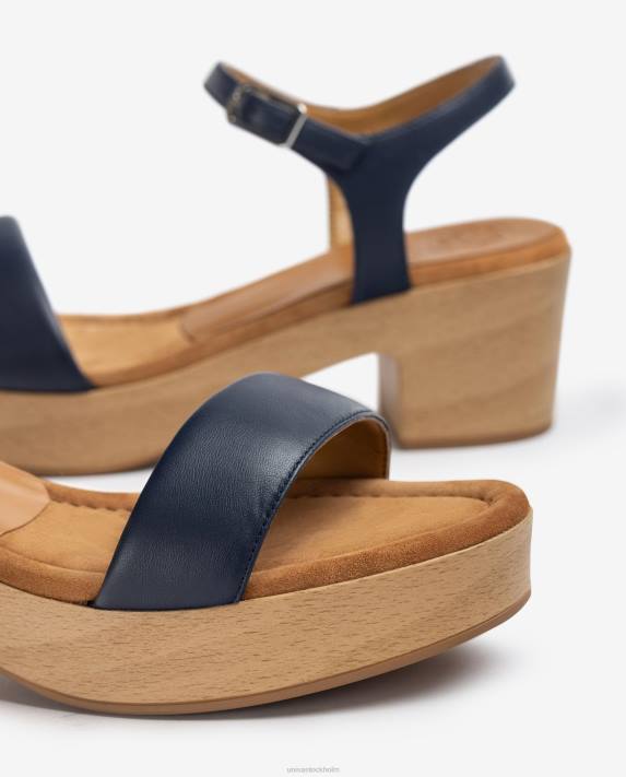 Unisa kvinnor blå sandal med låg klack 06DT136