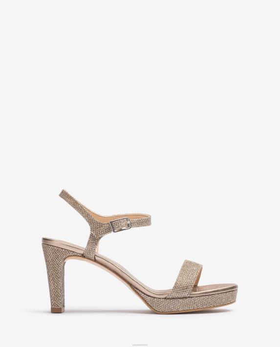 Unisa kvinnor brons sandal i glänsande tyg 06DT273