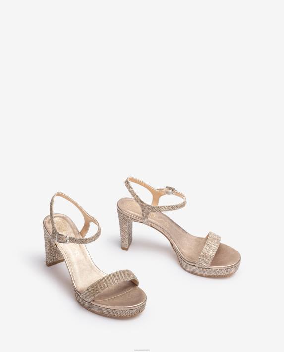 Unisa kvinnor brons sandal i glänsande tyg 06DT273