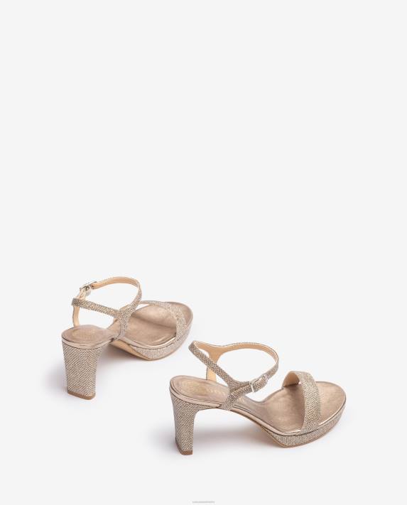 Unisa kvinnor brons sandal i glänsande tyg 06DT273