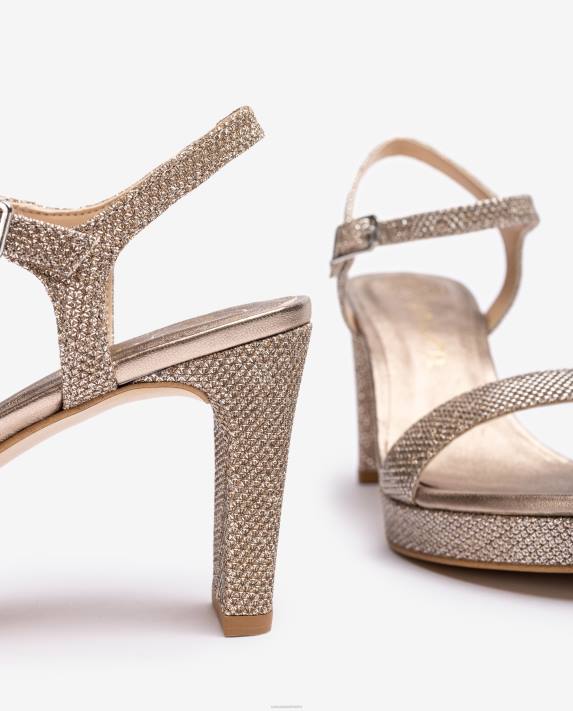 Unisa kvinnor brons sandal i glänsande tyg 06DT273