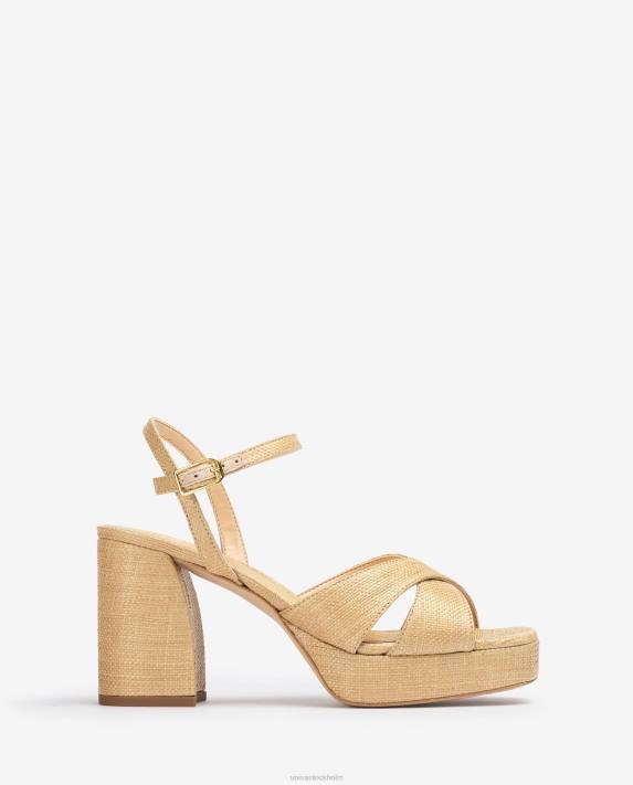 Unisa kvinnor brun sandal med bred klack 06DT70