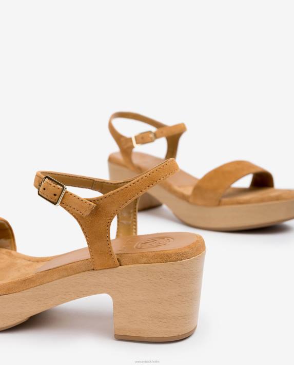 Unisa kvinnor brun sandal med låg klack 06DT128