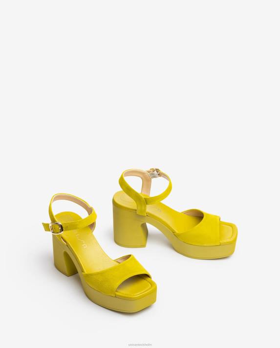 Unisa kvinnor grön sandal med matchande blockklack 06DT85