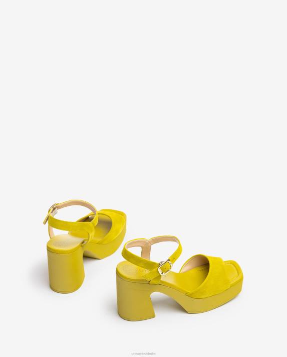 Unisa kvinnor grön sandal med matchande blockklack 06DT85