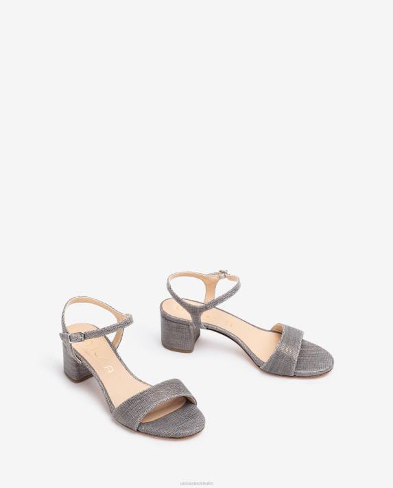 Unisa kvinnor graciös mockasandaler i metalleffekt med bred klack 06DT367