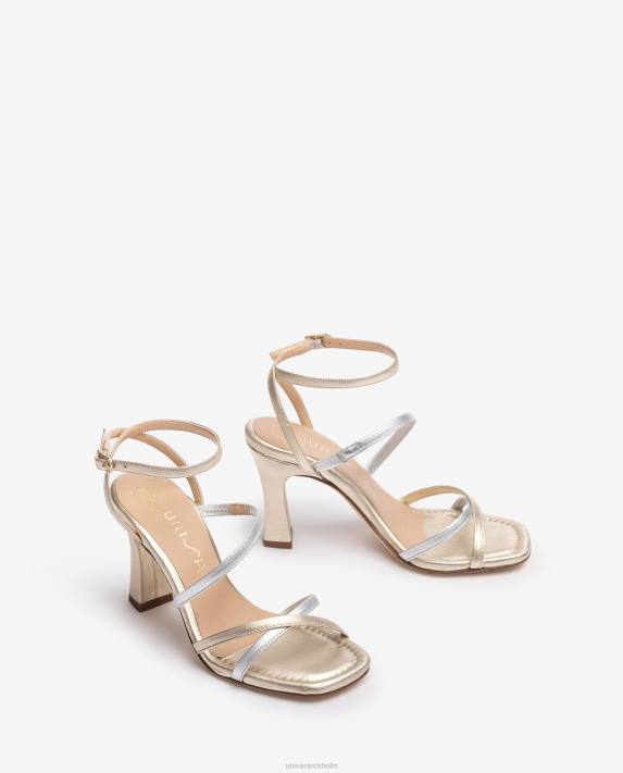 Unisa kvinnor guld sandal i läder i metallisk effekt 06DT267