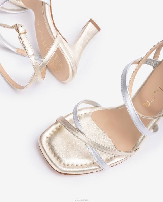 Unisa kvinnor guld sandal i läder i metallisk effekt 06DT267