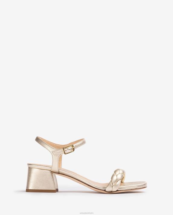 Unisa kvinnor guld sandal med flätat band 06DT143