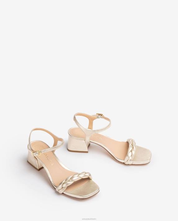 Unisa kvinnor guld sandal med flätat band 06DT143