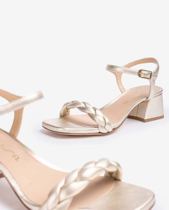 Unisa kvinnor guld sandal med flätat band 06DT143