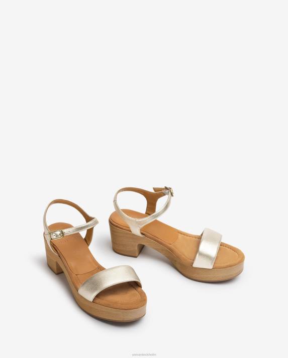 Unisa kvinnor guld sandal med låg klack 06DT133