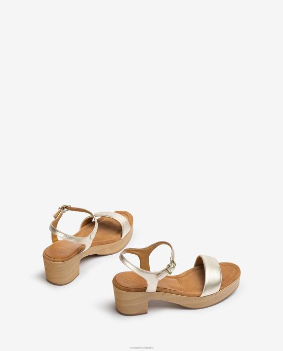 Unisa kvinnor guld sandal med låg klack 06DT133
