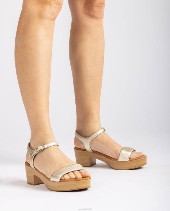 Unisa kvinnor guld sandal med låg klack 06DT133