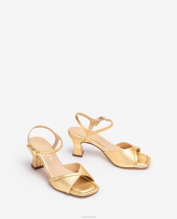 Unisa kvinnor guld smart sandal med bekväm klack 06DT183
