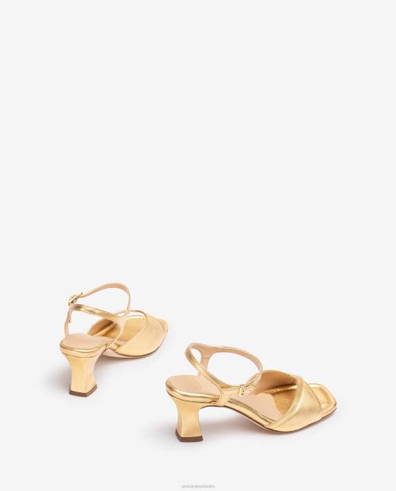 Unisa kvinnor guld smart sandal med bekväm klack 06DT183