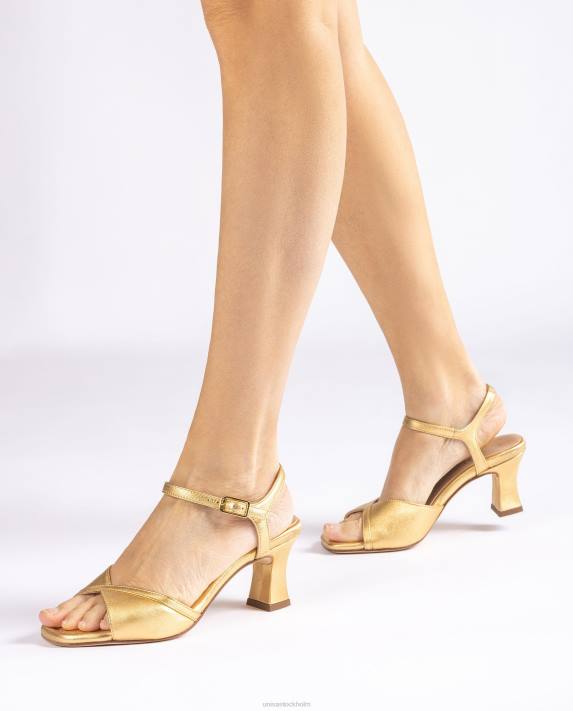 Unisa kvinnor guld smart sandal med bekväm klack 06DT183
