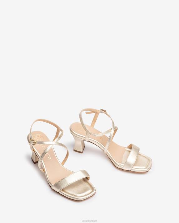 Unisa kvinnor guld smart sandal med fyrkantig tå 06DT180