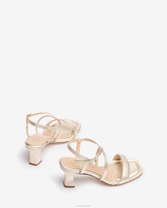 Unisa kvinnor guld smart sandal med fyrkantig tå 06DT180