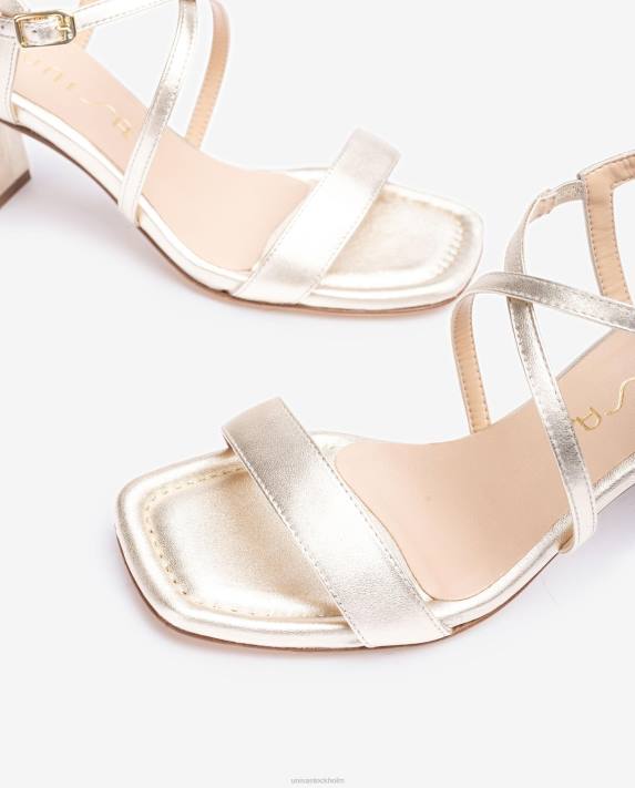 Unisa kvinnor guld smart sandal med fyrkantig tå 06DT180