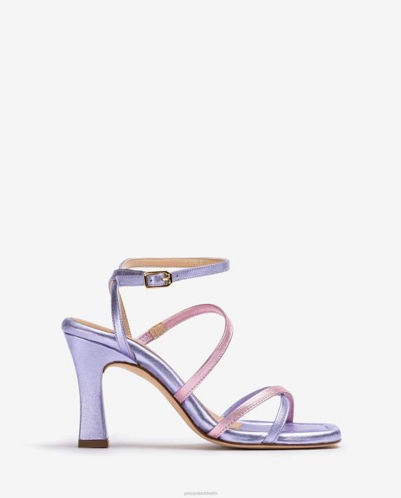 Unisa kvinnor lila sandal i läder i metallisk effekt 06DT266