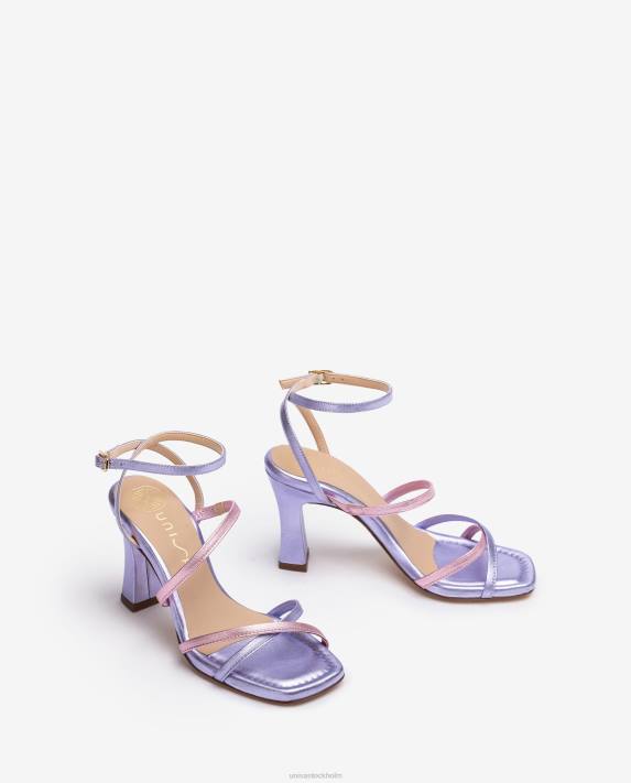 Unisa kvinnor lila sandal i läder i metallisk effekt 06DT266