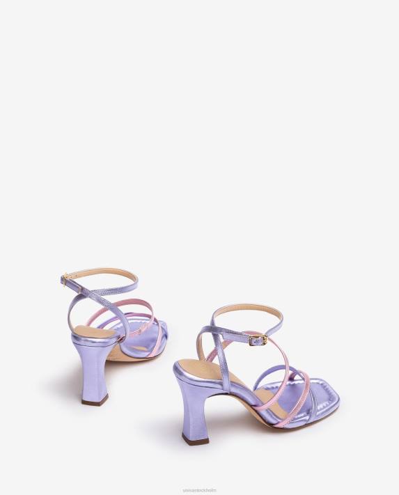 Unisa kvinnor lila sandal i läder i metallisk effekt 06DT266