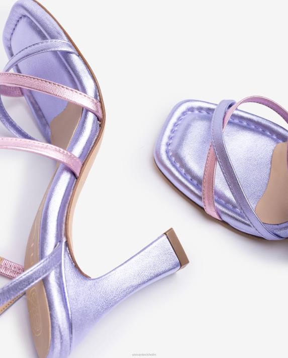 Unisa kvinnor lila sandal i läder i metallisk effekt 06DT266