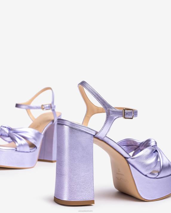 Unisa kvinnor lila sandal med fyrkantig tå med knut framtill 06DT49