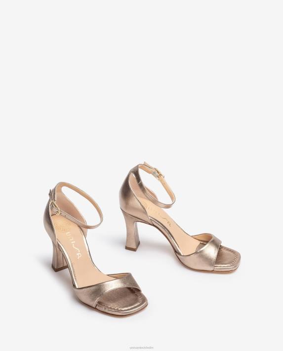 Unisa kvinnor mode d\'orsay sandal med ankelrem i metallisk effekt 06DT262