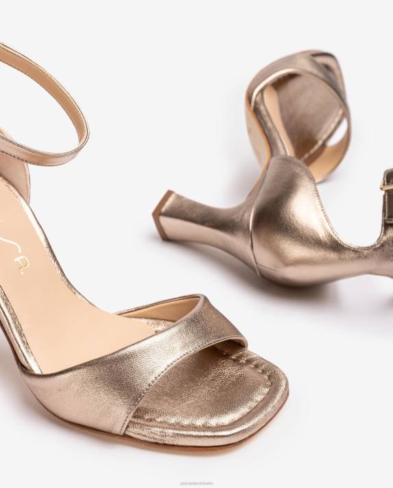 Unisa kvinnor mode d\'orsay sandal med ankelrem i metallisk effekt 06DT262