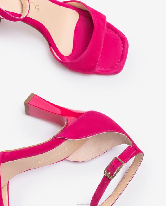 Unisa kvinnor rosa mocka d\'orsay sandal med ankelband 06DT261