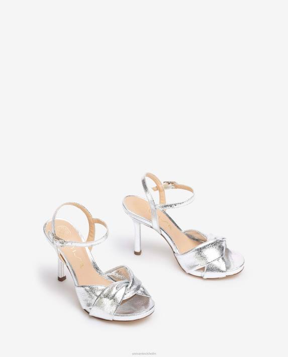 Unisa kvinnor silver crossover vamp högklackad sandal 06DT288