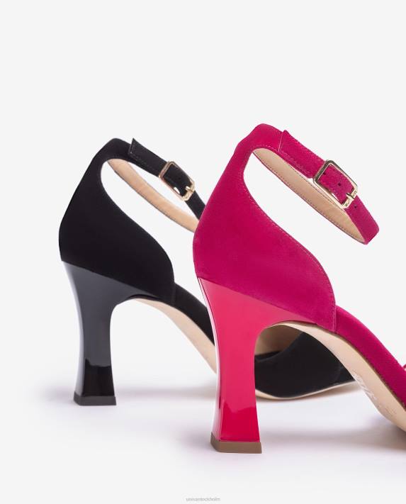 Unisa kvinnor svart mocka d\'orsay sandal med ankelband 06DT260