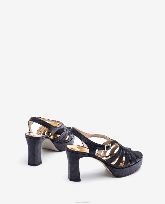Unisa kvinnor svart sandal gjord i raffia 06DT1310