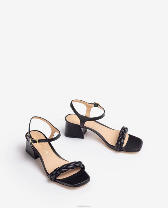 Unisa kvinnor svart sandal med flätat band 06DT144